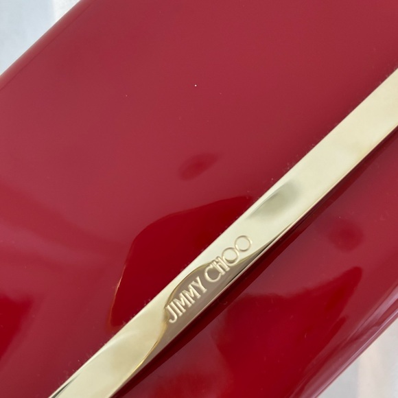 Jimmy Choo clutch with gold chain small strap (purse strap) removeable. - Picture 3 of 4